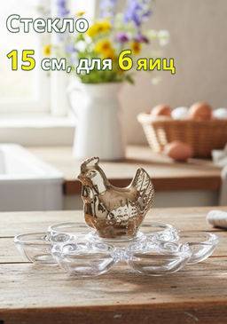 Блюдо пасхальное, 15 см, 6 отд, стекло, золотистое, Курица, Golden Easter - Anna lafarg фото 9