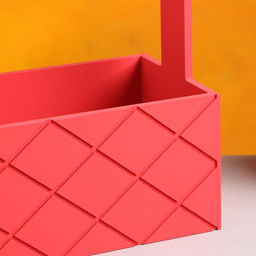 Кашпо деревянное Эллада большая, сетка, с ручкой, красный, 2512,510(25) см - Simaland фото 4