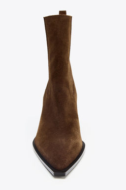 SPLIT SUEDE COWBOY ANKLE BOOTS - Zara фото 5