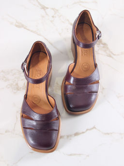 Босоножки 5032.23663be.Бордовый +коричневый