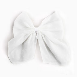 Бант для волос на резинке школьный, белый, 18×15 см, Минни Маус