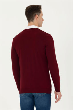 U. S. Polo Assn Мужской бордово-красный базовый свитер - U.s. polo assn фото 12