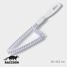 Щётка для чистки посуды и решёток-гриль Raccoon, треугольник, 246.51.5 см, белая