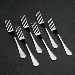Цена за 6 шт. Вилка десертная «Соната», длина 17.5 см, толщина 2 мм, цвет серебряный