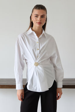 Beyaz Gold Aksesuar Detayl? Gomlek TWOAW26GO00137