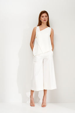 Брюки кюлоты прямого силуэта Mel (Цвет: Молочный)