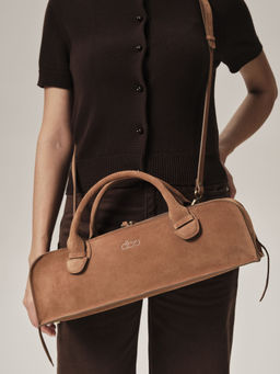 Замшевая сумка багет Doxie DBR 31157 св.коричневый фото 12