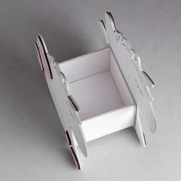 Кашпо деревянное для цветов и подарков Единорог, розовое, 23х11х23 см - Дарим красиво фото 3