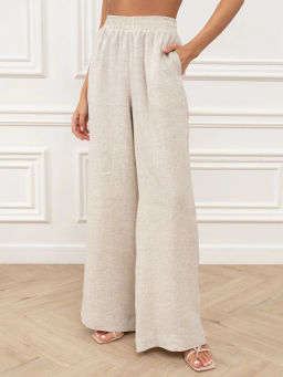 Брюки женские Лён Бежевый - Modamica фото 4