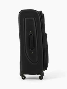 Чемодан на колёсах Royalbag большой 104 л (L), на молнии, с увеличением, кодовый замок, 4 колеса, чёрный