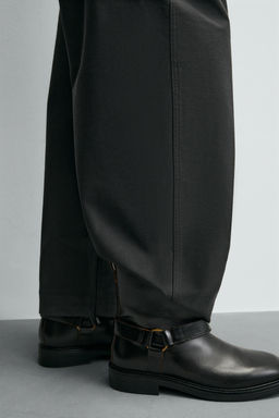 LEATHER HARNESS BOOTS