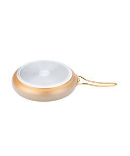 Сковорода с крышкой 28х7 см (3,5 л) с АПП, цвет: кремовый/золотой, арт. 5051-CRM/GD-28 - D.L.K. фото 3