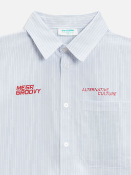 ACOOLA / Сорочка верхняя детская для мальчиков Valdis голубая полоска  фото 3