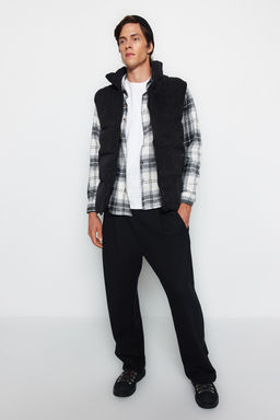 Trendyolmilla Man Siyah Erkek Regular Fit K?sl?k Kadife Yelek TMNAW23YE00013  фото 3