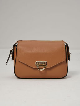 Сумка кожаная через плечо Azaro 3684 коричневый лист