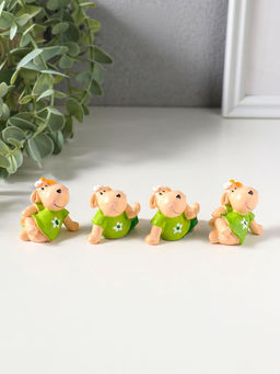 Набор фигурок 4 шт. «Барашки в нарядах с ромашками», полистоун, 2×4.5×3 см