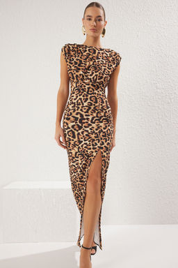 Cok Renkli Vatkal? Dokuma Uzun S?k Abiye Gece Mezuniyet Elbisesi TPRSS24AE00087