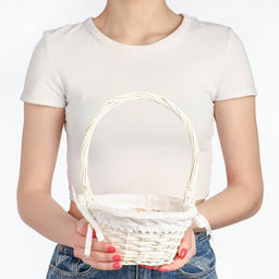 Корзина плетёная для хранения «Витая», 18×18×10 см, ручка h=16 см, лоза