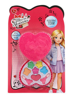 Набор косметики для девочки «Сердечко» тени 6 цветов + 2 аппликатора
