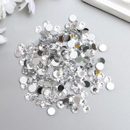 Декор для творчества пластик Стразы круглые. Прозрачные (набор 200 шт) 0,5х0,5 см - Арт узор фото 3