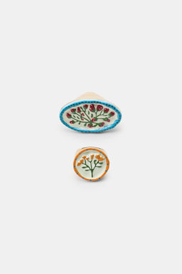 PACK 2 ANILLOS FORMAS GEOM?TRICAS FLORES / Dorado - Zara фото 3