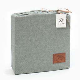 Постельное бельё Этель Denim 1.5 сп, 155х210см, 160х240см, 50х70-2шт, цвет оливковый, жатый хлопок, 140гр/  фото 12