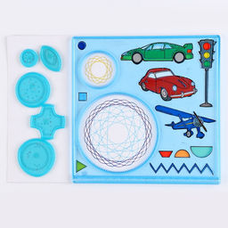 Трафарет-спирограф Транспортс раскраской