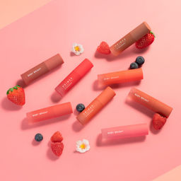 Тинт для Губ и Щек Бархатный Матовый 03 Peach Berry, Персиково-Ягодный BABY BRIGHT, 2.4 гр
