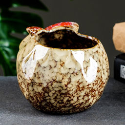 Горшок для цветов «Совёнок», 550 мл, 11×11.5×10 см, керамика, бежевый