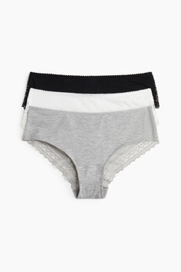 Pack de 3 bragas Hipster de encaje y algod?n - H&m фото 8