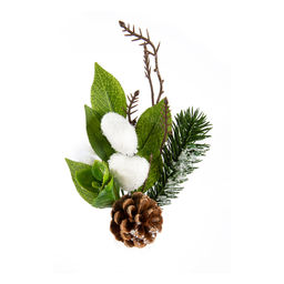 Blumentag VDF-132 Веточка хвойная с шишкой и ягодами 3 х 1 шт. 34 см 01  фото 4
