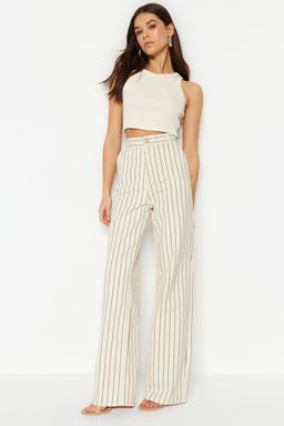 Cok Renkli Cizgili Yuksek Bel Wide Leg Jeans TWOSS23JE00247 - Trendyolmilla фото 2