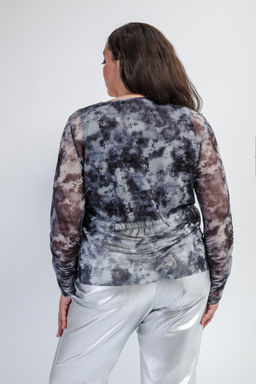 Блуза темно-серая с абстрактным принтом Averi