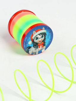 Пружинка радуга Новогодняя лошадь, d=5 см, МИКС - Funny toys фото 4