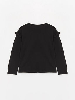 Bisiklet Yaka Bask?l? Uzun Kollu K?z ?ocuk Ti??rt - Waikiki фото 2