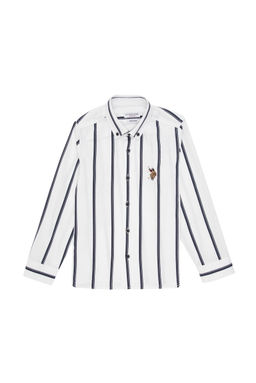 Темно-синяя рубашка с длинным рукавом для мальчика - U.s. polo assn фото 2
