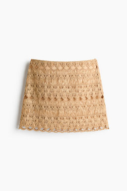 Minifalda efecto crochet