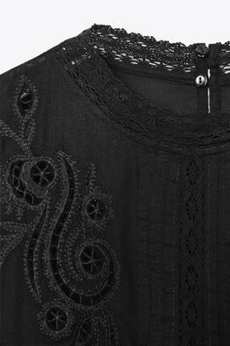 ZW COLLECTION ROMANTIC EMBROIDERED BLOUSE - Zara фото 7