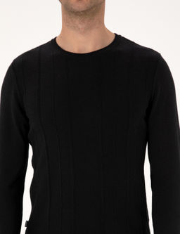 Siyah Slim Fit Bisiklet Yaka Triko Kazak - Pierre cardin фото 6