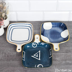 Блюдо 23,5*17*4 см с ручкой фарфор арт. GDE-26 (733738)