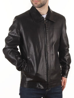 P-2119 BLACK Куртка демисезонная мужская (эко-кожа)