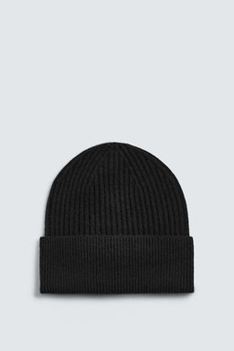 GORRO PUNTO MEZCLA LANA / Negro