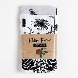 Набор полотенец кухонный Доляна Листья 35х60см-2шт, 100% хлопок  фото 3