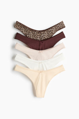 Pack de 5 bragas thong de algod?n
