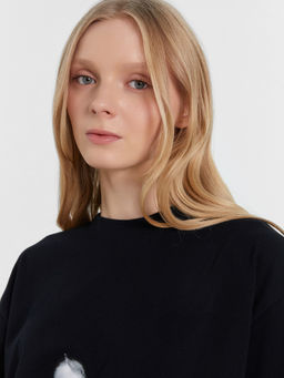 Футболка женская черная с принтом черный +печать5 112961 - Mark formelle фото 5