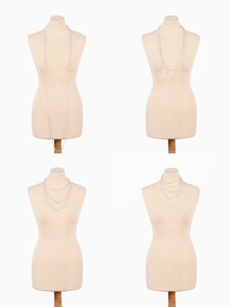 Бусы жемчужные, длинные, d=3.4, 5.6, 8.10, белые в золоте