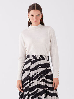 Yar?m Bal?k?? Yaka D?z Uzun Kollu Kad?n Triko Kazak - Waikiki фото 2