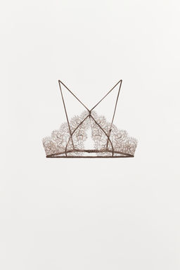BRALETTE HALTER ENCAJE / Rosa pastel - Zara фото 4