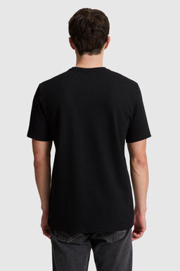 Erkek Siyah Regular Fit Bisiklet Yaka Ti__rt