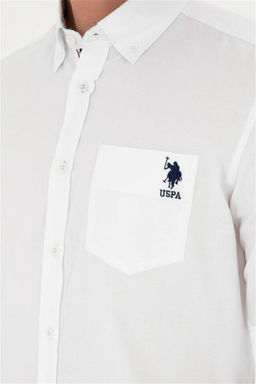 U. S. Polo Assn / Мужская белая рубашка с длинным рукавом - U.s. polo assn фото 7